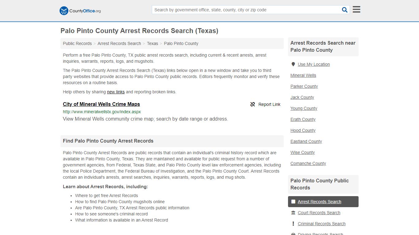 Arrest Records Search - Palo Pinto County, TX (Arrests ...