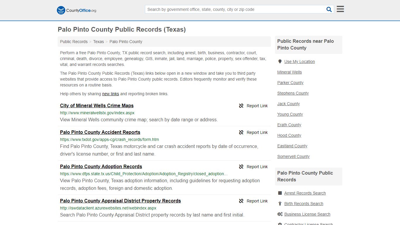 Public Records - Palo Pinto County, TX (Business, Criminal ...