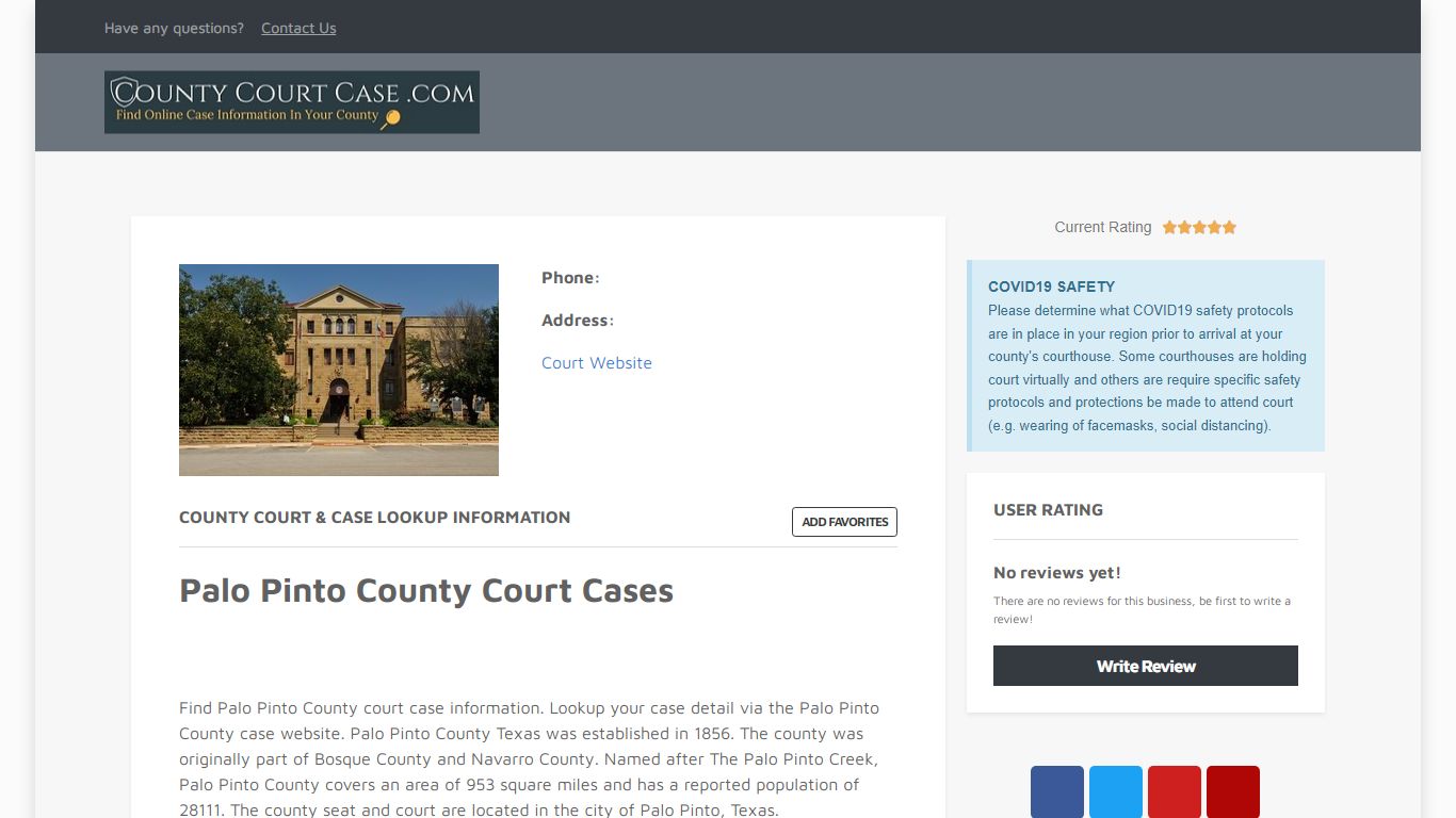 Palo Pinto County | County Court Case Search & Lookup ...